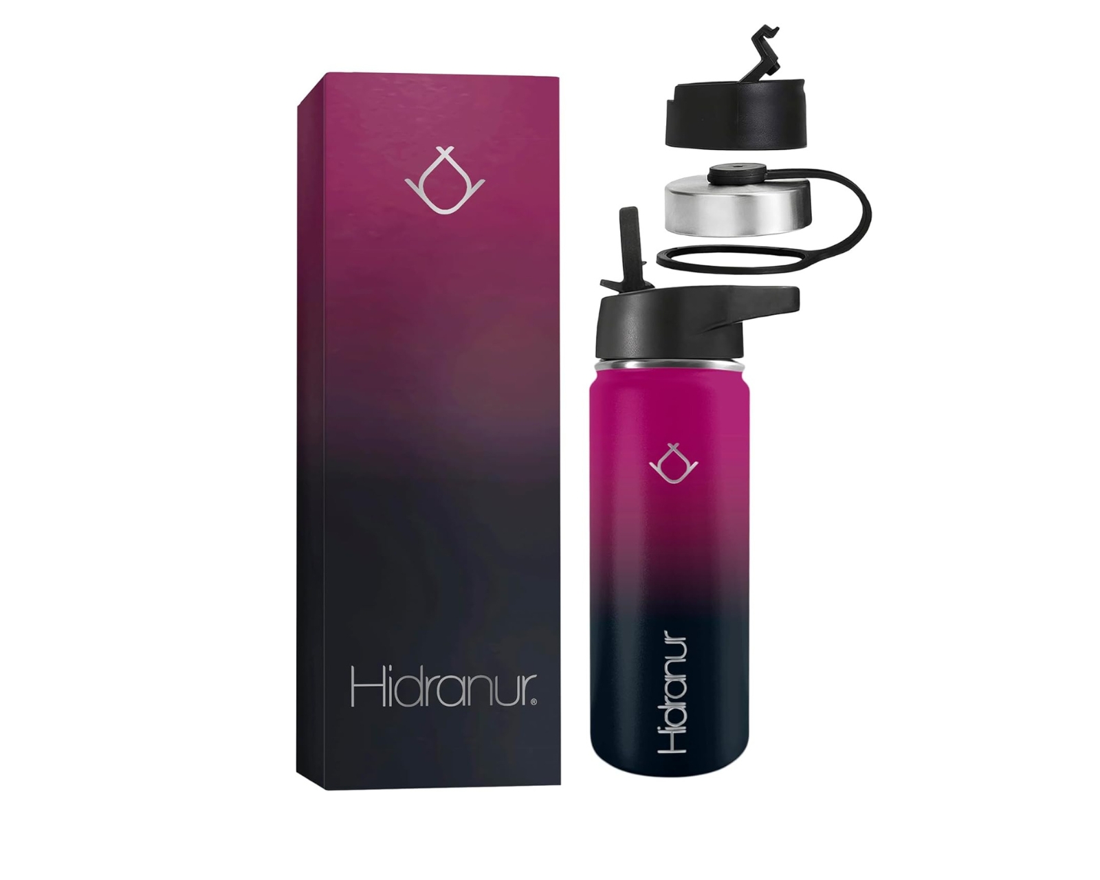 Termo De Acero Inoxidable Doble Aislamiento Térmico Morado 18 Oz (532.32 Ml) Hidranur