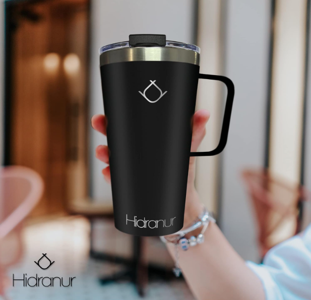Foto 5 pulgar | Termo De Acero Inoxidable Con Doble Aislamiento Térmico Negro 16 Oz (473.176 Ml) Hidranur