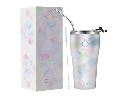 Foto 1 | Termo Hidranur de Acero Inoxidable Doble Aislamiento Térmico 20 Oz Blanco Mármol