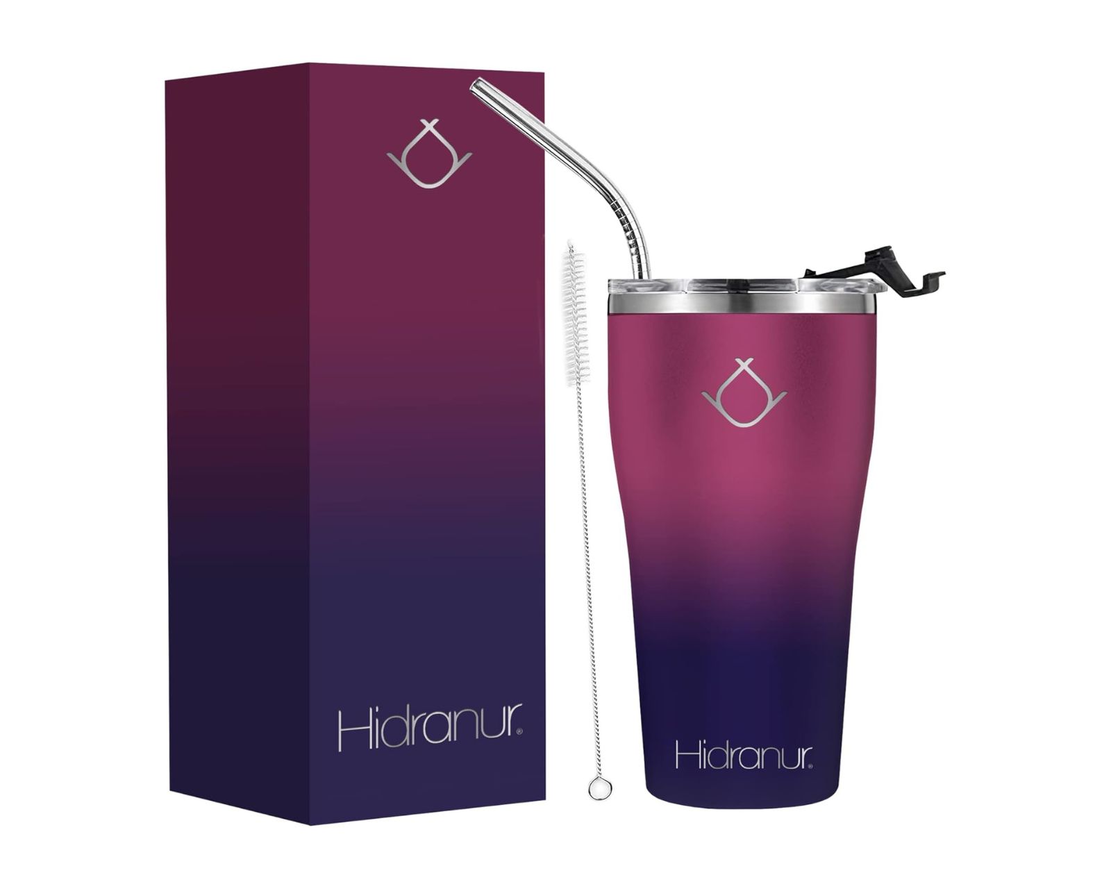 Termo de Acero Inoxidable Hidranur Morado Doble Aislamiento Térmico 591.471 ml