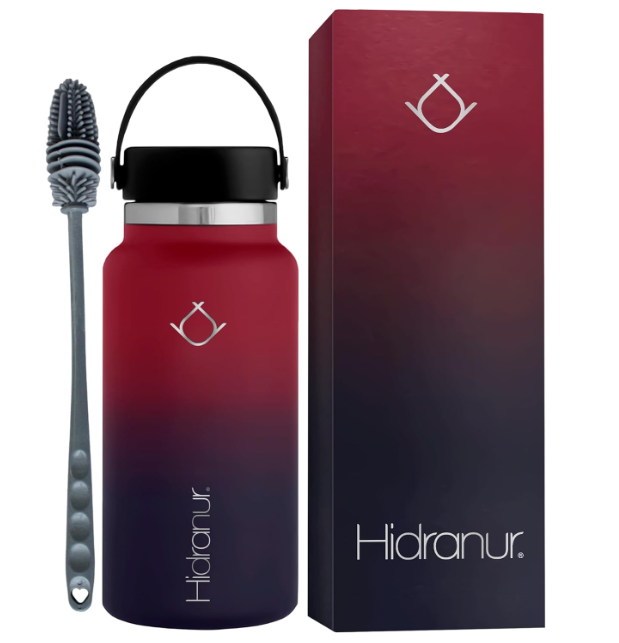 Foto 2 pulgar | Termo De Acero Inoxidable 32 Oz (946.35 Ml) Con Tapa Hermética Morado Hidranur
