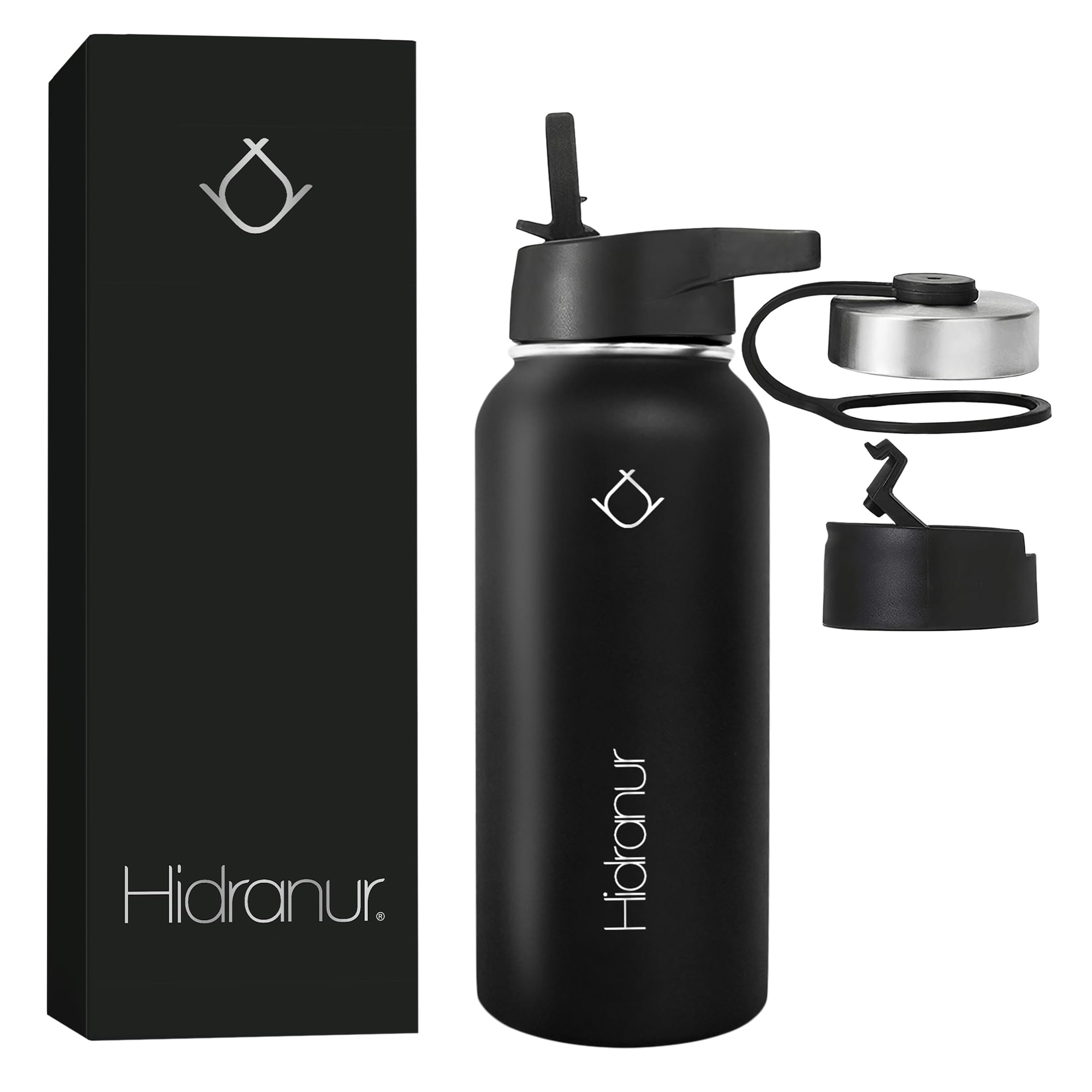 Foto 1 | Termo De Acero Inoxidable Doble Aislamiento Térmico 32 Oz (946.35 Ml) Negro Hidranur