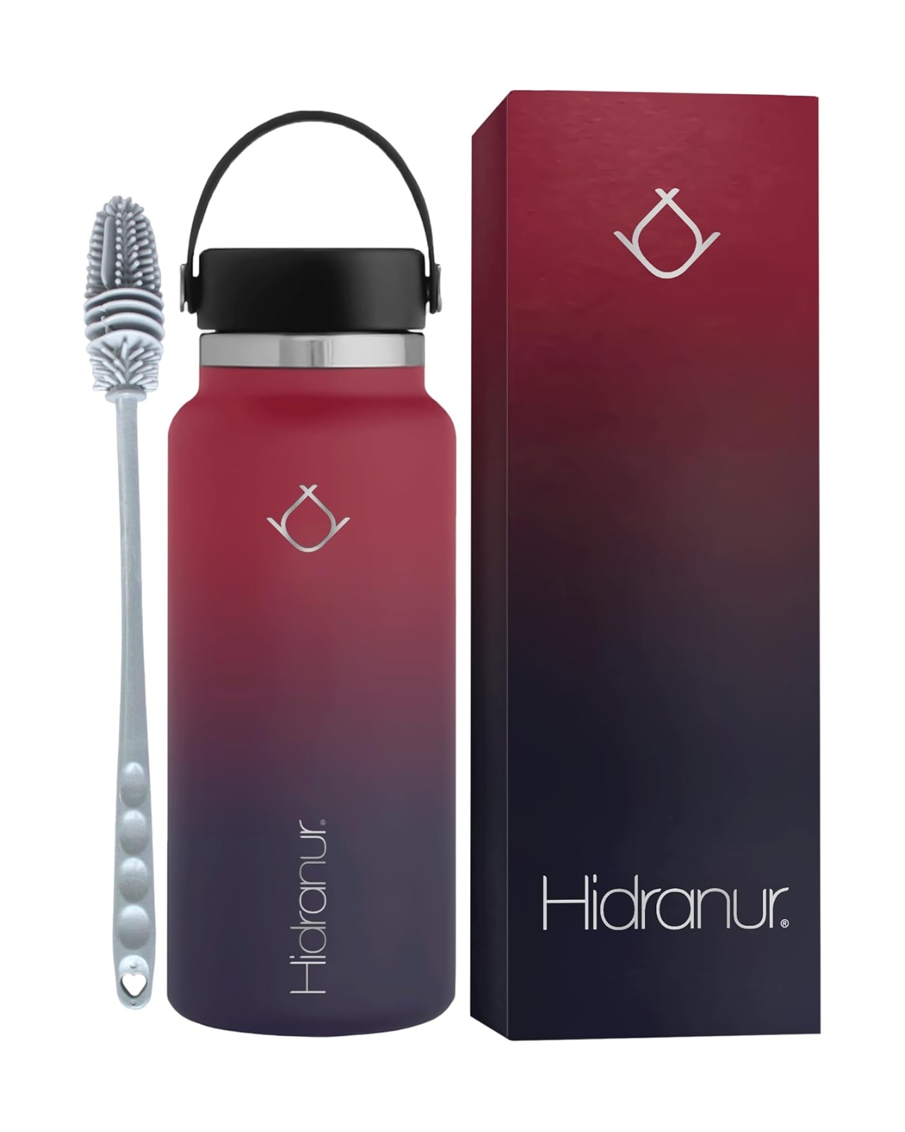 Termo De Acero Inoxidable Con Tapa Hermética 40 Oz (1182.94 Ml) Morado Hidranur