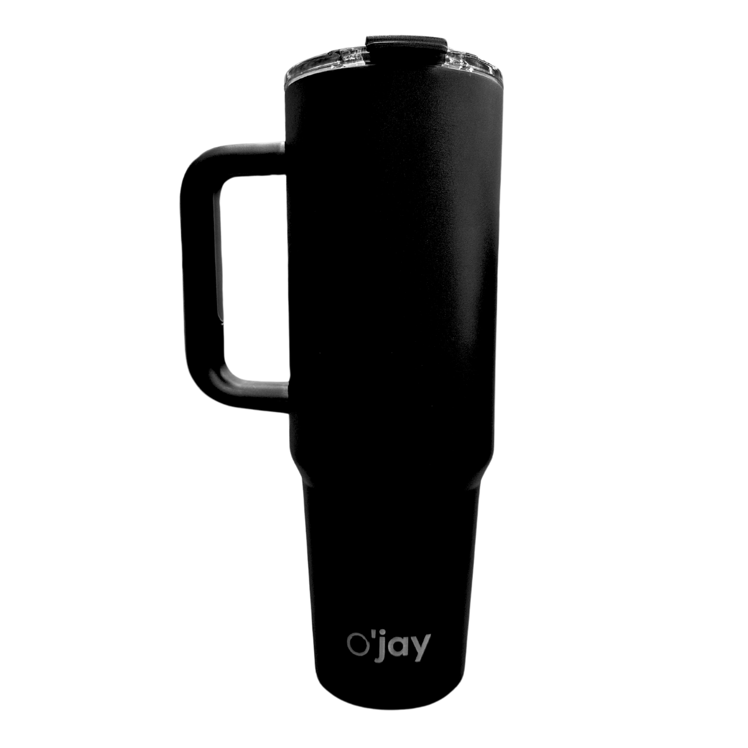 Vaso Aislado O'jay Negro de Acero Inoxidable 1.2 l con Asa y Tapa con Popote