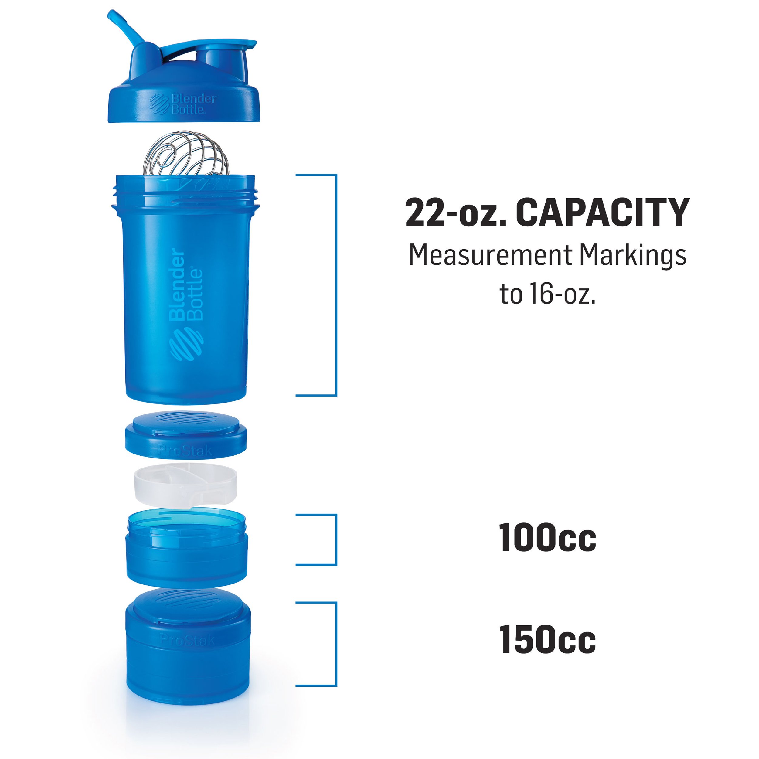 Foto 3 pulgar | Shaker Bottle Blenderbottle Prostak System 650 Ml Con Organizador De Pastillas - Venta Internacional.