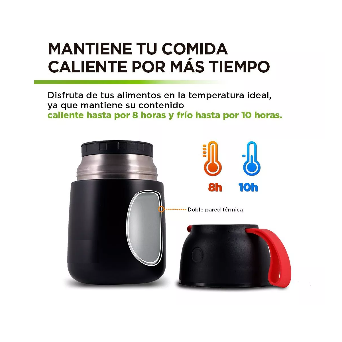 Foto 3 pulgar | Termo De Acero Inoxidable 628 Ml Para Comida Eo Safe Imports Esi-15056 Negro