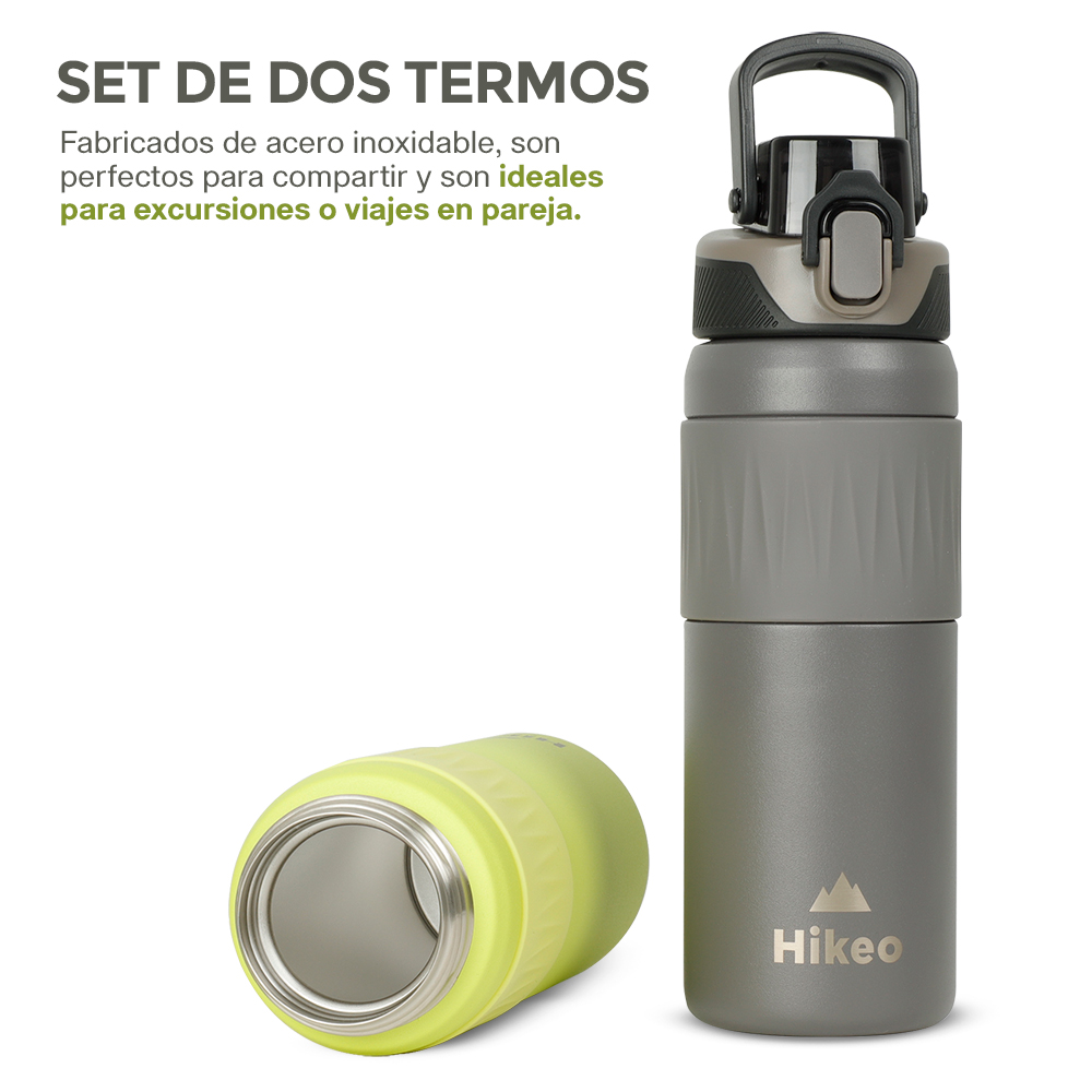 Foto 4 | Termos Para Agua Acero Inoxidable Doble Pared Térmica 2 Pz 600 Ml, Hikeo, Multicolor