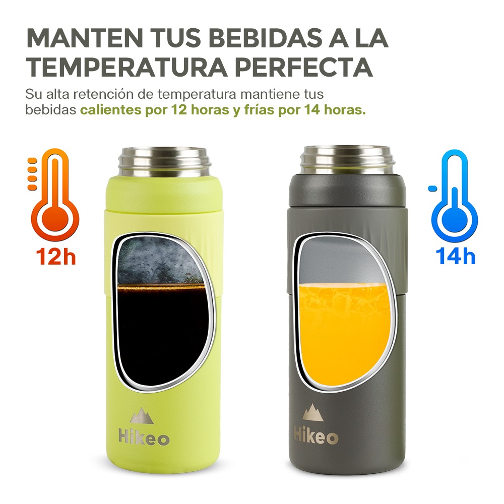 Foto 6 | Termos Para Agua Acero Inoxidable Doble Pared Térmica 2 Pz 600 Ml, Hikeo, Multicolor