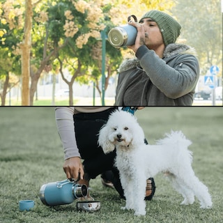 Foto 7 | Cuenco Para Perros Con Botella De Viaje Aislante De Acero Inoxidable - Venta Internacional.