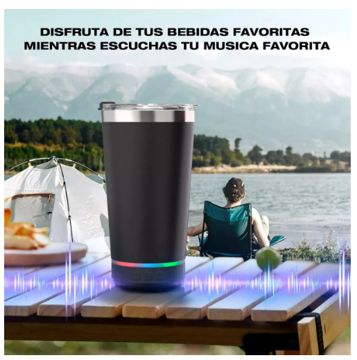 Foto 5 pulgar | Termo Wünd Portátil Inoxidable 16 Oz Con Recargable Bluetooth