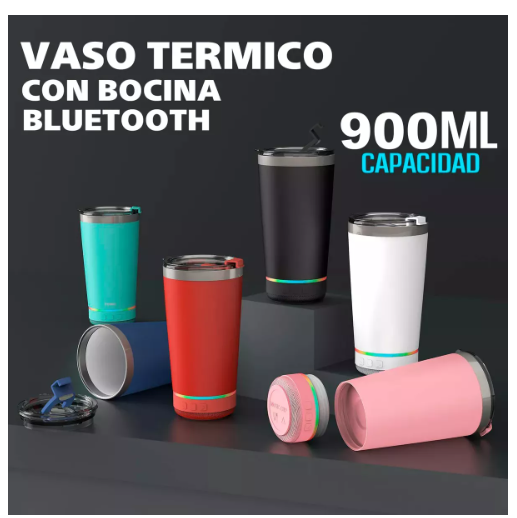 Foto 5 pulgar | Termo Wünd Portátil Inoxidable 16 Oz Con Recargable Bluetooth