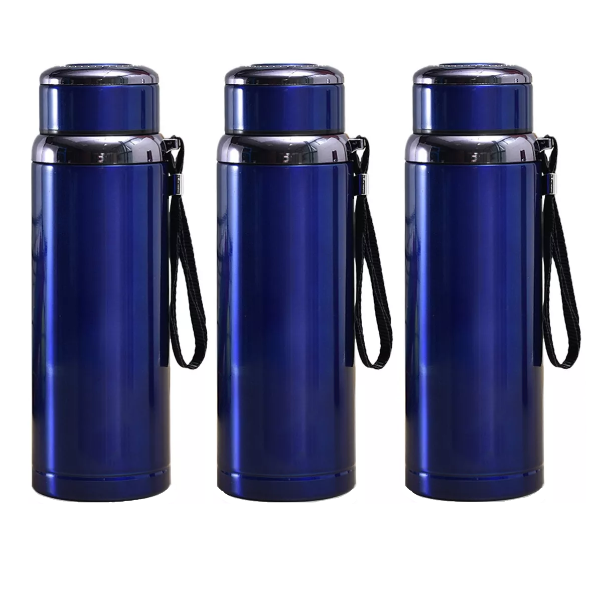 Termo De Acero Inoxidable 1000ml 3 Pzs Eo Safe Imports Esi-15969 Azul