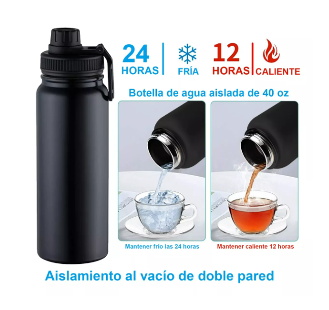 Foto 5 pulgar | Botella para Agua  Wünd de Acero Inoxidable 1.2 L Gris