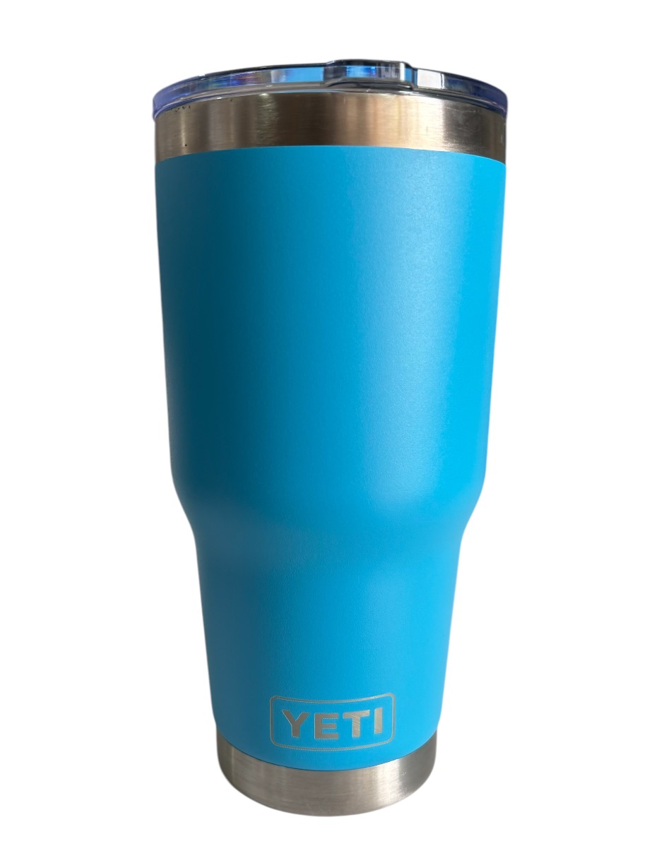 Termo Yeti De Acero Inoxidable Azul Con Tapa Push Pull 30 Oz