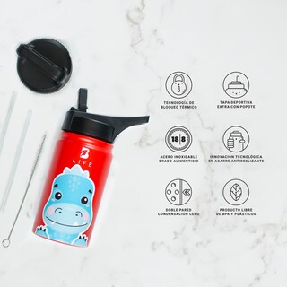 Foto 5 | Termo De Dionosaurio De 355 Ml Para Bebidas Frías Y Calientes Más Tiempo Y Sin Fugas. Dinosaur Kids Water.