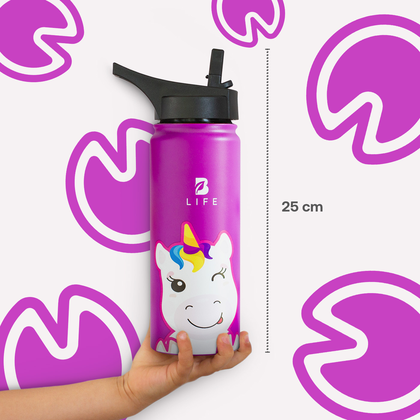 Foto 7 pulgar | Termo De Unicornio De 532 Ml Para Bebidas Frías Y Calientes Más Tiempo Y Sin Fugas. Unicorn Kids Water Bottle. B Life