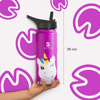 Foto 6 | Termo De Unicornio De 532 Ml Para Bebidas Frías Y Calientes Más Tiempo Y Sin Fugas. Unicorn Kids Water Bottle. B Life