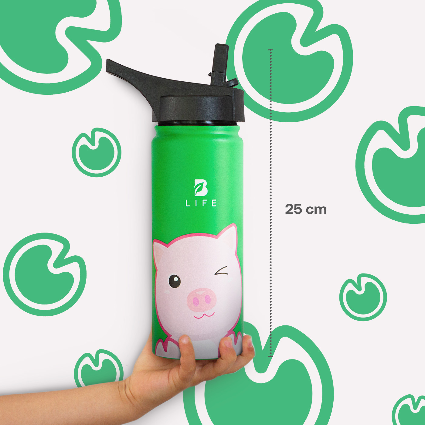 Foto 7 pulgar | Termo De Cerdito De 532 Ml Para Bebidas Frías Y Calientes Más Tiempo Y Sin Fugas. Pig Kids Water Bottle. B Life