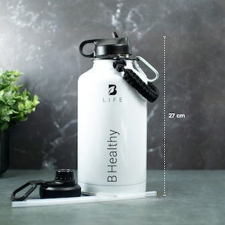 Foto 5 | Botella Térmica Blanca B Healthy | Mantiene Frío y Calor | Acero Inoxidable 2L