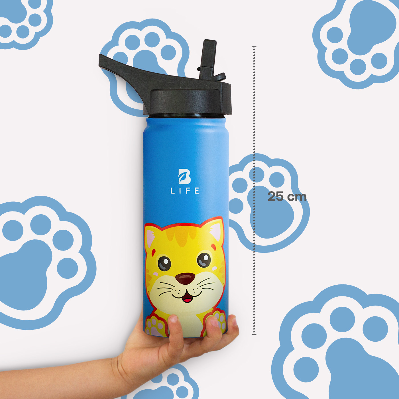 Foto 6 | Termo De Gato De 532 Ml Para Bebidas Frías Y Calientes Más Tiempo Y Sin Fugas. Cat Kids Water Bottle. B Life