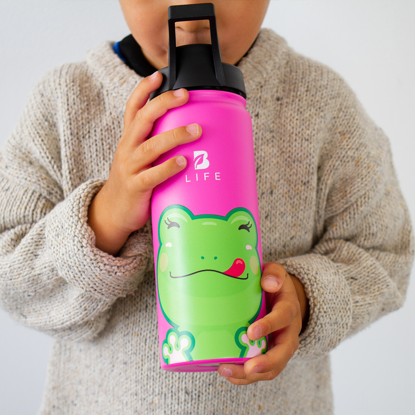 Foto 7 | Termo De Rana De 532ml Para Bebidas Frías Y Calientes Más Tiempo Y Sin Fugas. Frog Kids Water Bottle. B Life