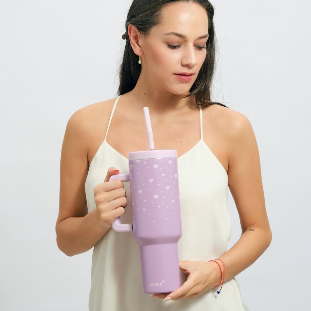 Foto 5 pulgar | Vaso Térmico 40 Oz Acero Inoxidable, Termos Mujer Luckyly Tiana - Rosa