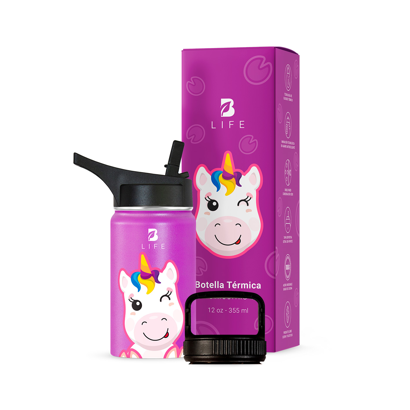 Foto 2 pulgar | Termo de Unicornio B Life para Niños 355 ml