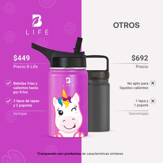 Foto 3 | Termo de Unicornio B Life para Niños 355 ml