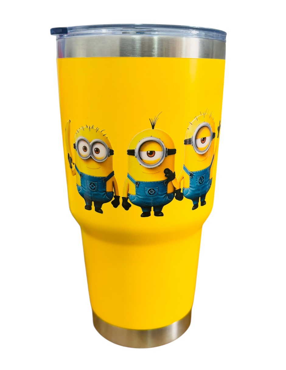 Termo De Acero Inoxidable Fartmex Color Amarillo Minions De 30 Oz