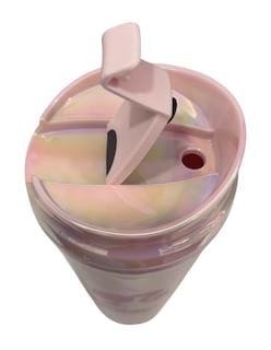 Foto 3 | Termo De Acrílico Con Gliter Color Rosa Claro Tornasol Barbie, Mide 23 Cm De Alto Por 10 Cm De Ancho De 30 Oz