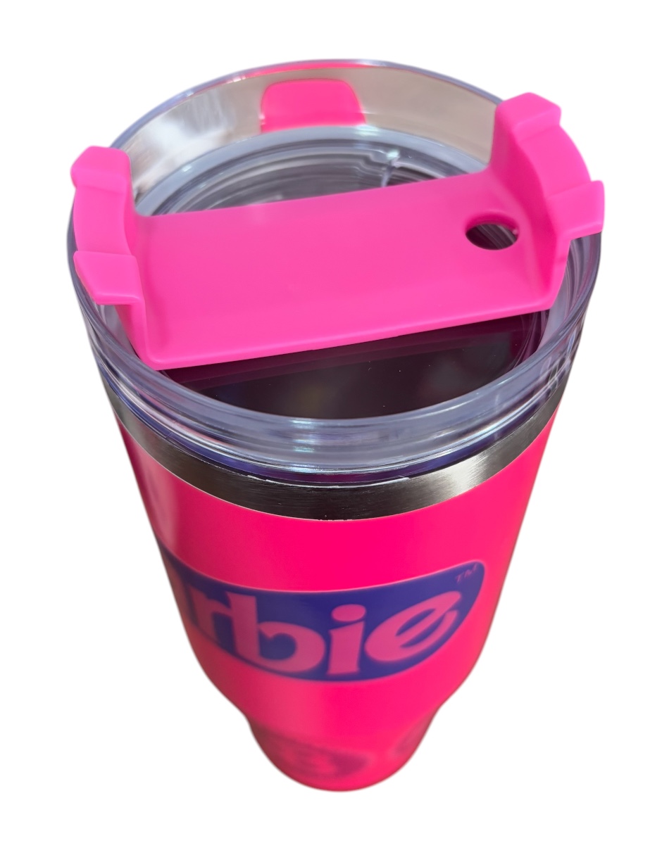 Foto 4 pulgar | Termo De Acero Inoxidable Macarena Brand, Color Fucsia, Barbie 887 Mililitros