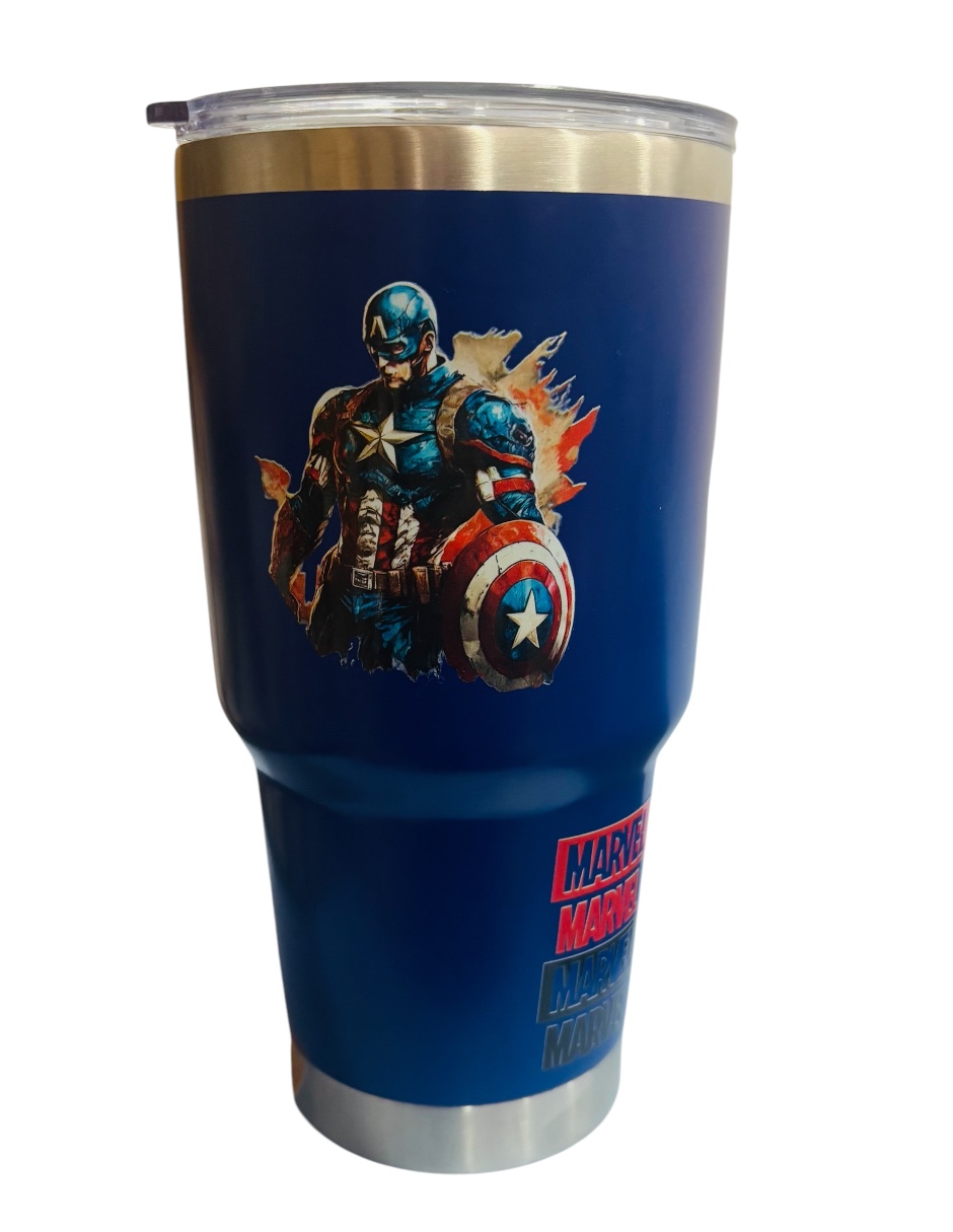 Foto 1 | Termo De Acero Inoxidable Fartmex Color Azul, Marvel 887 Mililitros