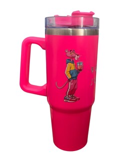 Foto 2 | Termo De Acero Inoxidable Fartmex Color Fucsia, La Pantera Rosa 887 Mililitros