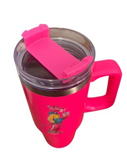 Foto 3 | Termo De Acero Inoxidable Fartmex Color Fucsia, La Pantera Rosa 887 Mililitros