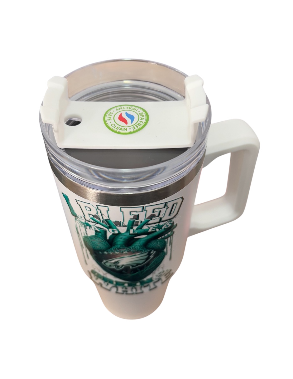 Foto 4 pulgar | Termo De Acero Inoxidable Fartmex Color Blanco Nfl Philadelphia Eaglesde 30 Oz