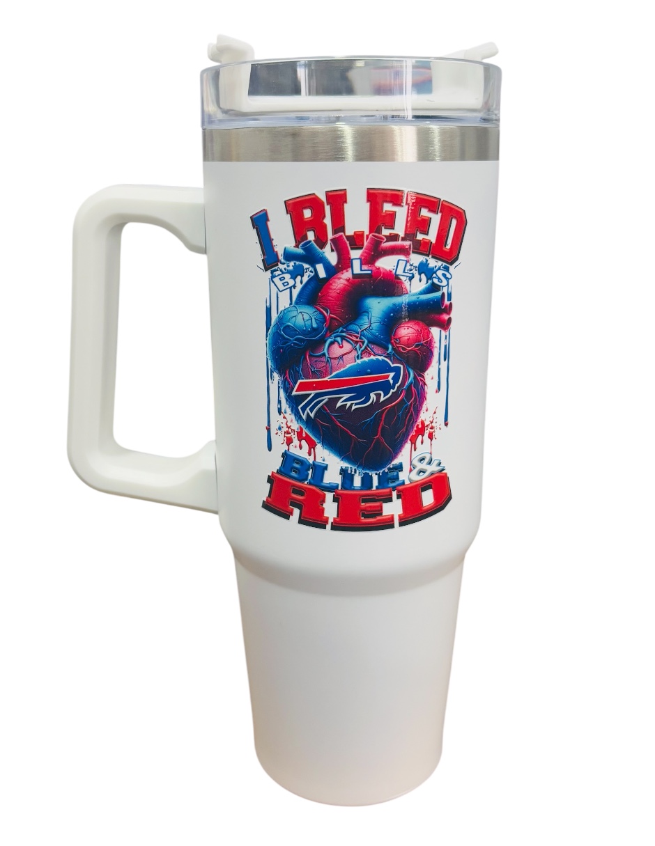 Foto 2 pulgar | Termo De Acero Inoxidable Fartmex Color Blanco Nfl Bills 30 Oz