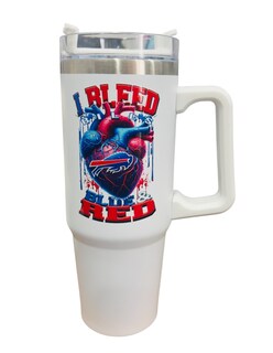 Foto 2 | Termo De Acero Inoxidable Fartmex Color Blanco Nfl Bills 30 Oz