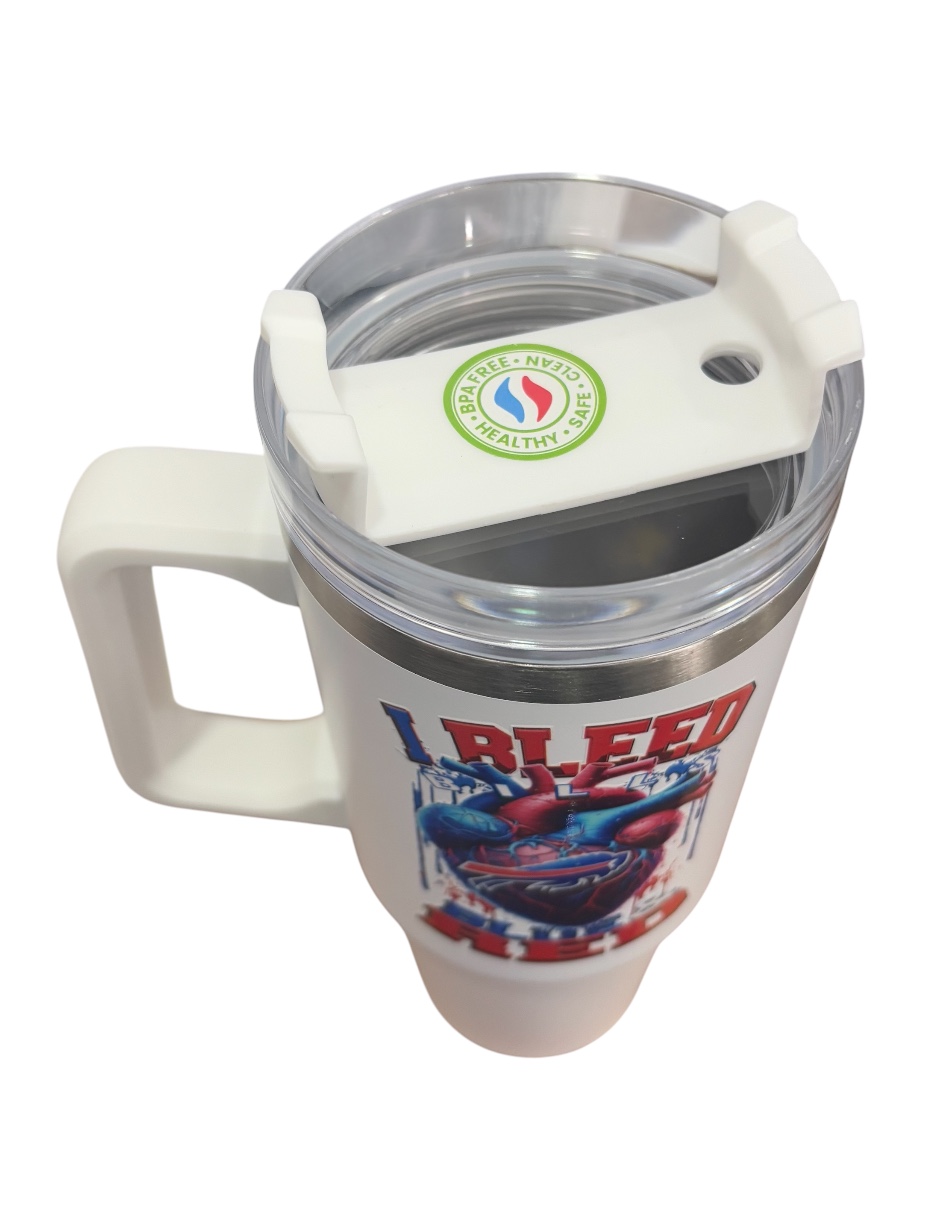 Foto 4 pulgar | Termo De Acero Inoxidable Fartmex Color Blanco Nfl Bills 30 Oz