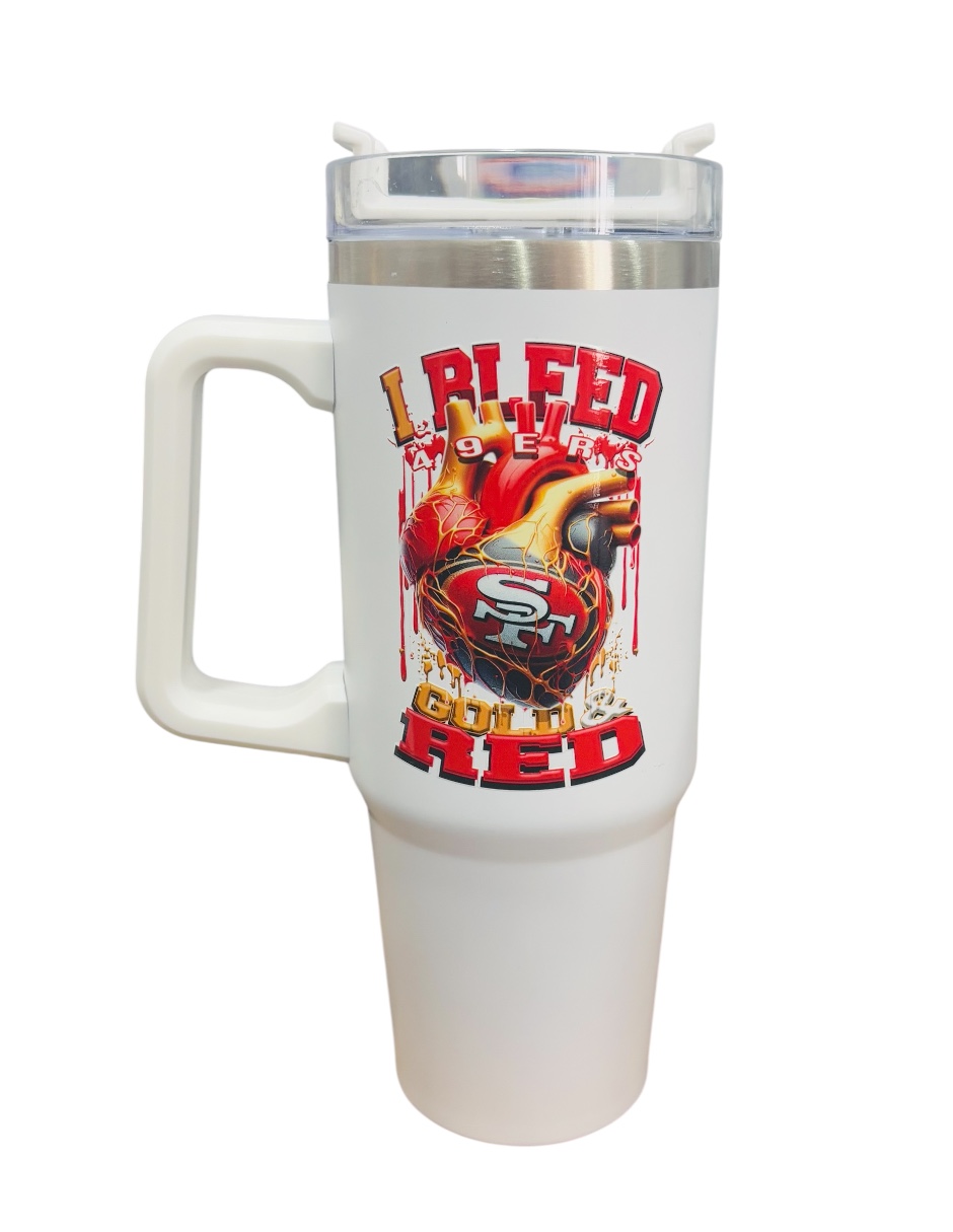 Foto 2 pulgar | Termo De Acero Inoxidable Fartmex Color Blanco Nfl 49´s San Francisco 30 Oz