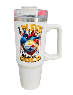 Foto 2 | Termo De Acero Inoxidable Fartmex Color Blanco Nfl Steelers De 30 Oz
