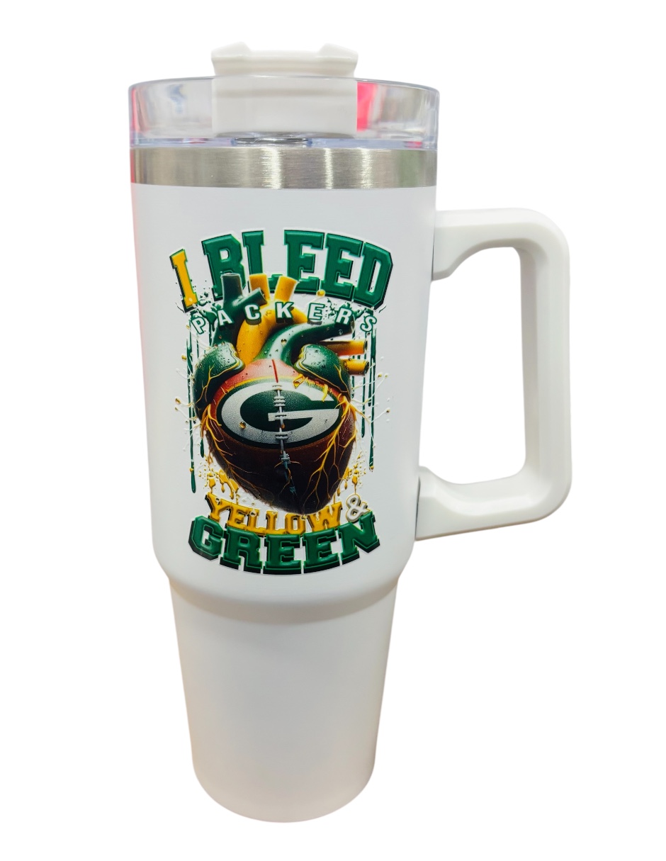 Foto 2 | Termo De Acero Inoxidable Fartmex Color Blanco, Nfl Green Bay Packers De 30 Oz