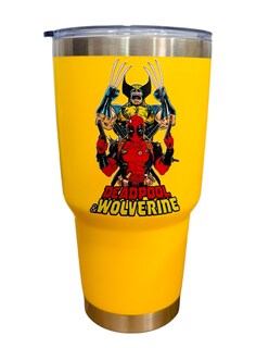 Foto 2 | Termo De Acero Inoxidable Macarena Brand Color Amarillo, Deadpool & Wolwerine De 30 Oz