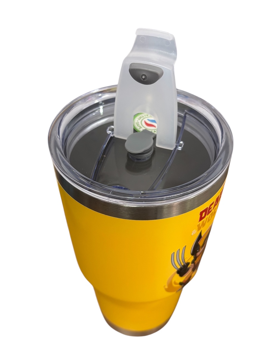 Foto 4 pulgar | Termo De Acero Inoxidable Macarena Brand Color Amarillo, Deadpool & Wolwerine De 30 Oz