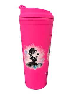 Foto 2 | Termo De Plástico Color Fucsia, Princesas De Disney , Mide 23 Cm De Alto Por 10 Cm De Ancho De 710 Mililitros
