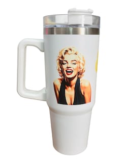 Foto 1 | Termo De Acero Inoxidable Fartmex Color Blanco, Marilyn Monroe De 30 Oz