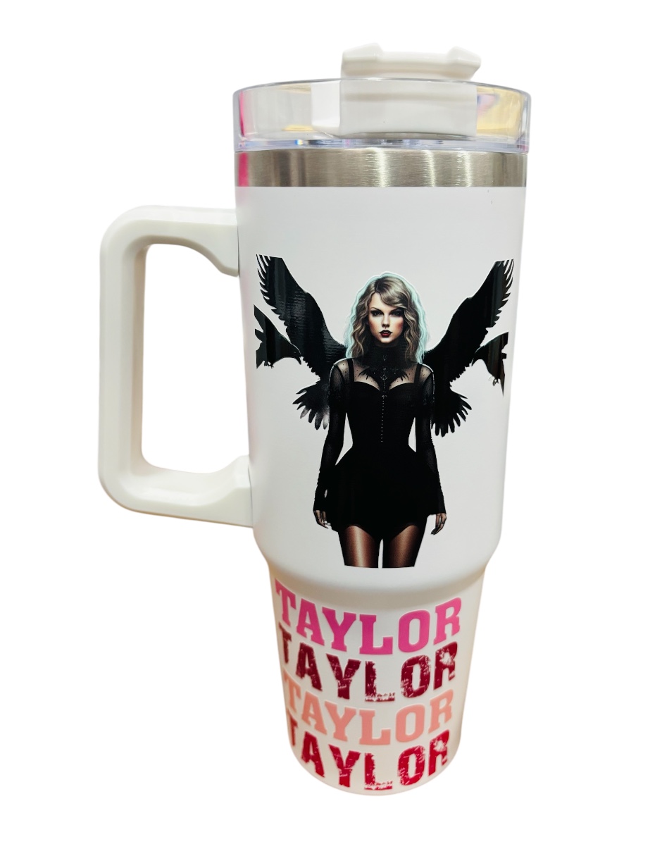 Foto 2 pulgar | Termo De Acero Inoxidable Fartmex Color Blanco, Taylor Swift 30 Oz