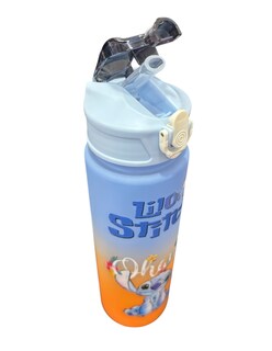 Foto 2 | Termo De Plástico Stitch Morado Con Naranja De 750 Ml