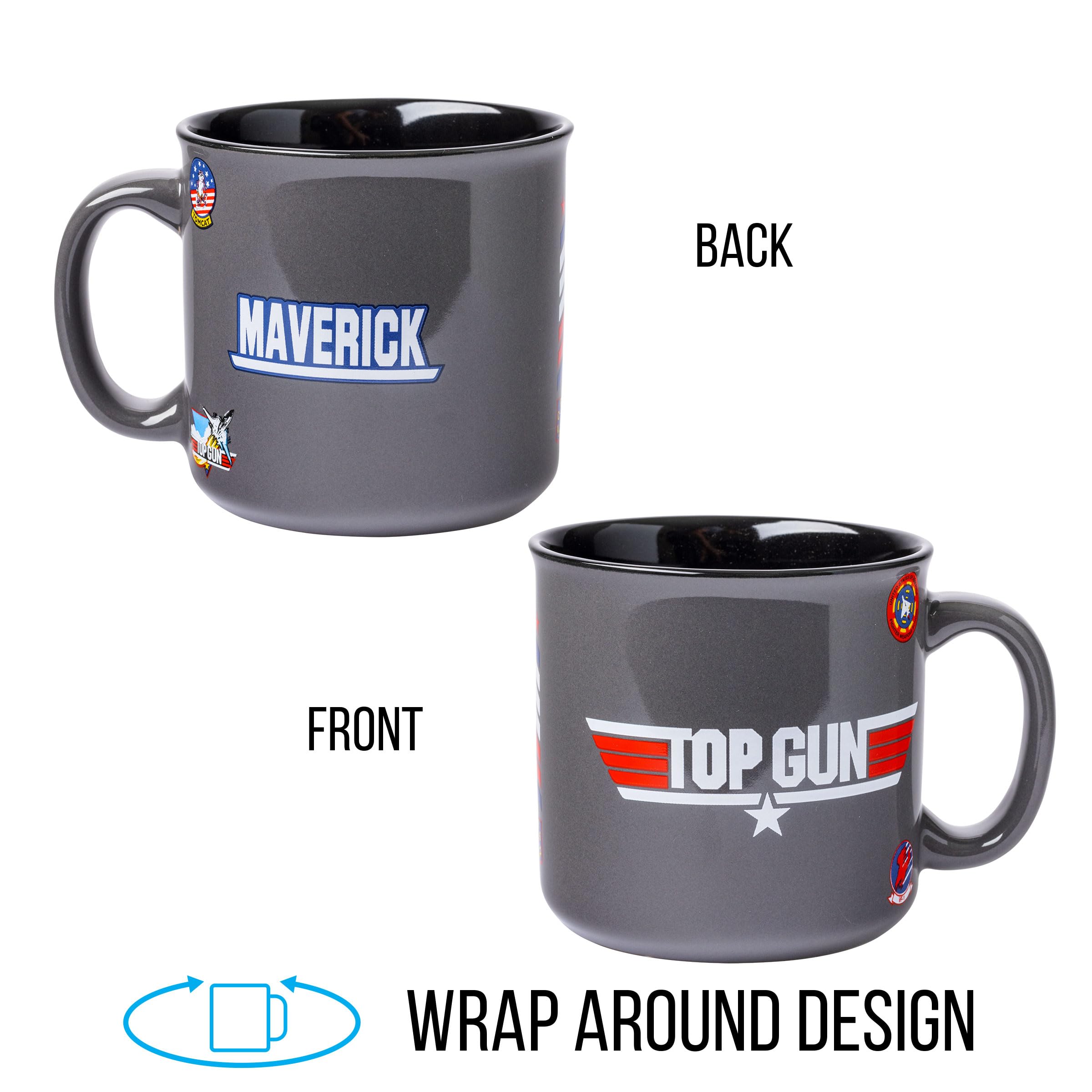 Foto 4 pulgar | Taza Camper Silver Buffalo Top Gun Maverick De Cerámica, 600 Ml - Venta Internacional.