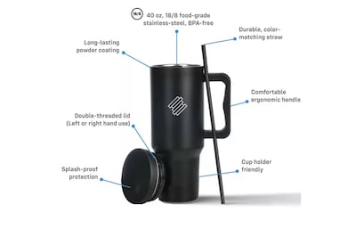 Foto 2 | Vaso Térmico 40oz Termo Taza De Acero Inoxidable Con Popote