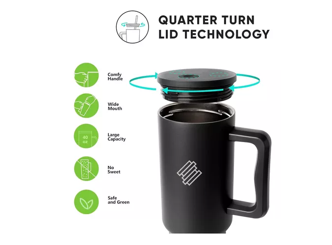 Foto 4 pulgar | Vaso Térmico 40oz Termo Taza De Acero Inoxidable Con Popote